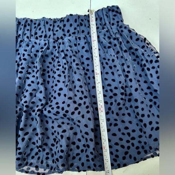 Club Monaco silk blend Polka Dot Skater Skirt navy black - Picture 2 of 6